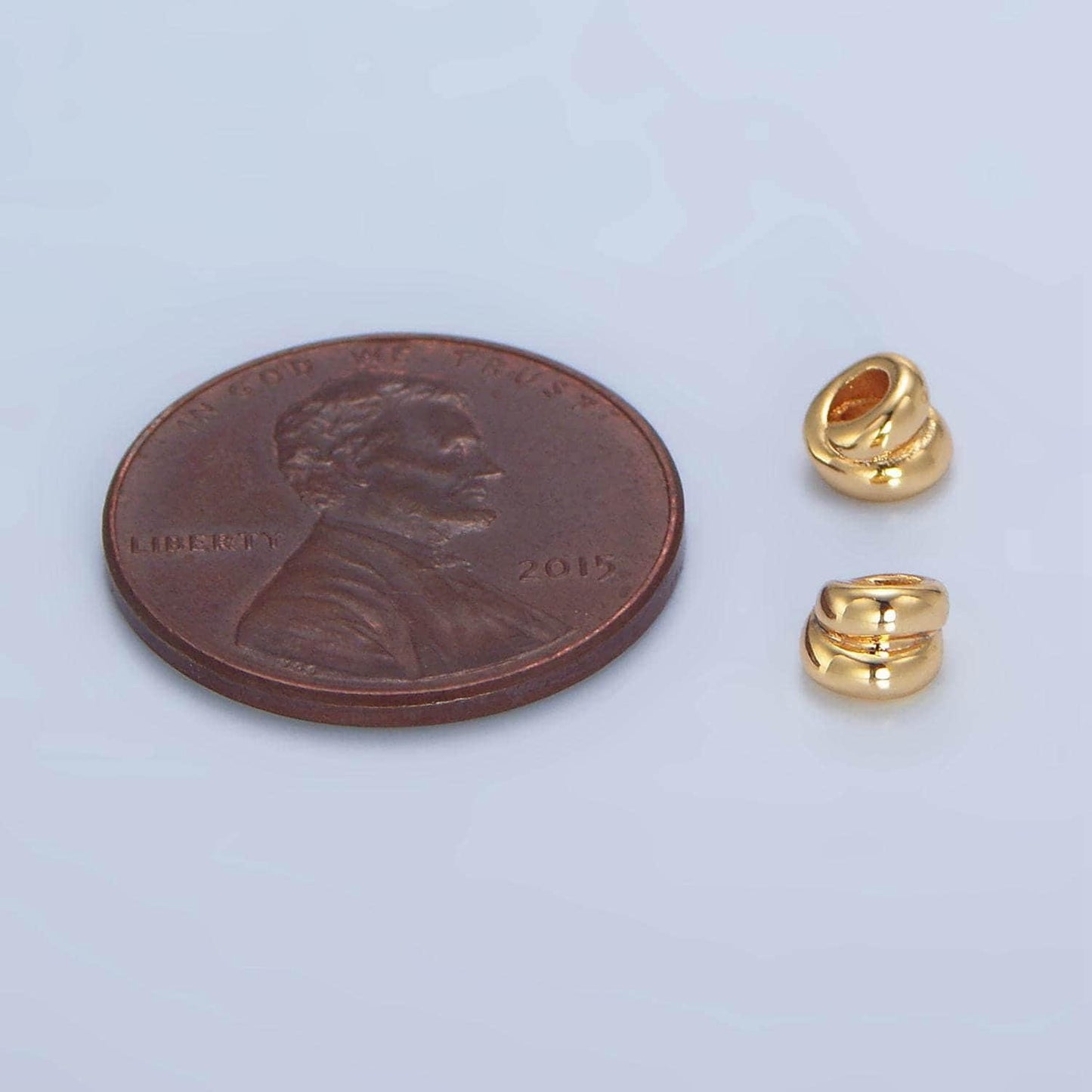 Double band 4.5mm minimalist bead spacer 24k gold filled | b-560