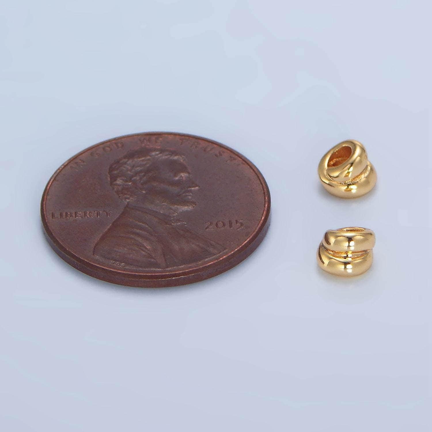 Double band 4.5mm minimalist bead spacer 24k gold filled | b-560