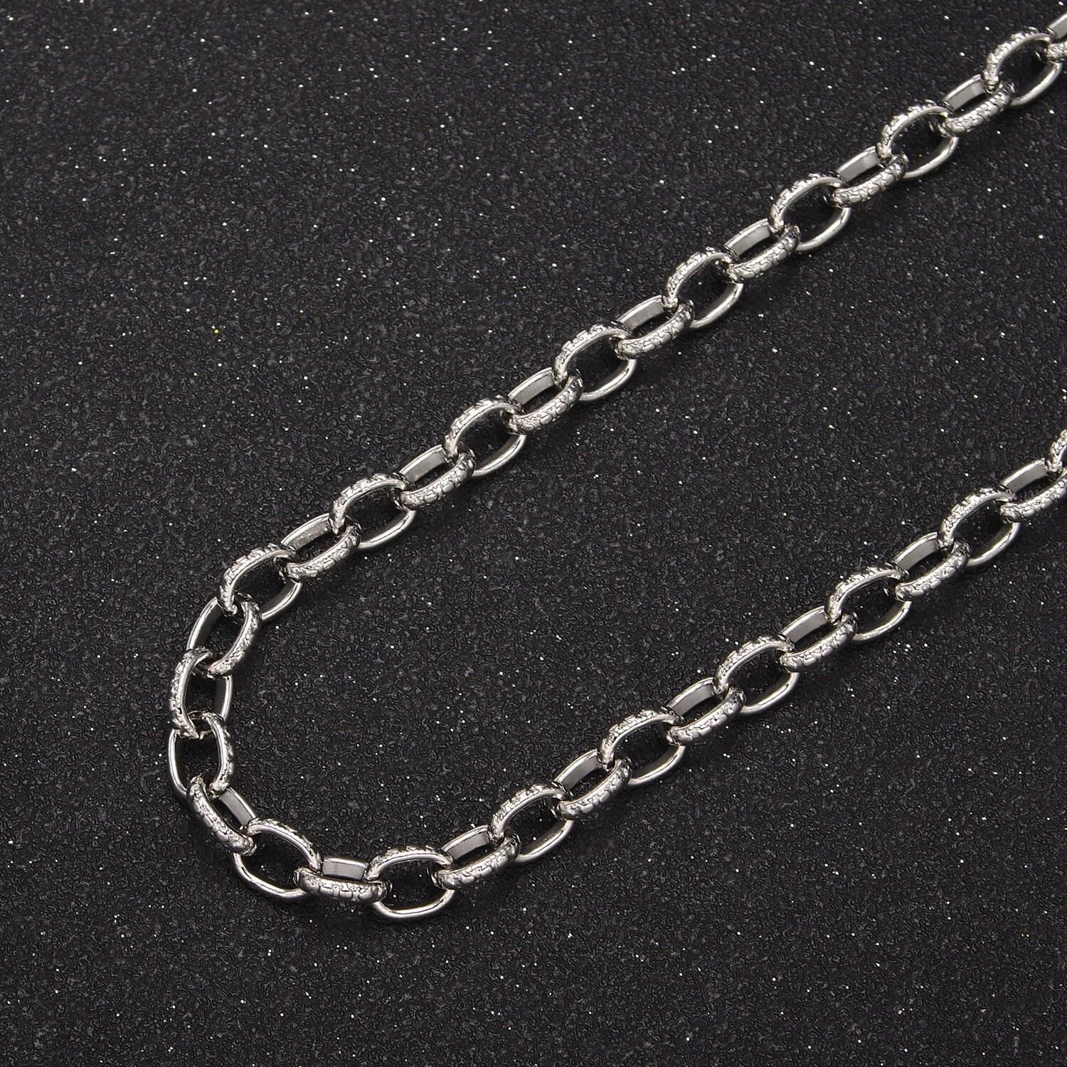 Unique thick 24k gold filled cable chain by yard, 6mm width silver & gold color chain, wholesale bulk roll chain for jewelry making, 686
