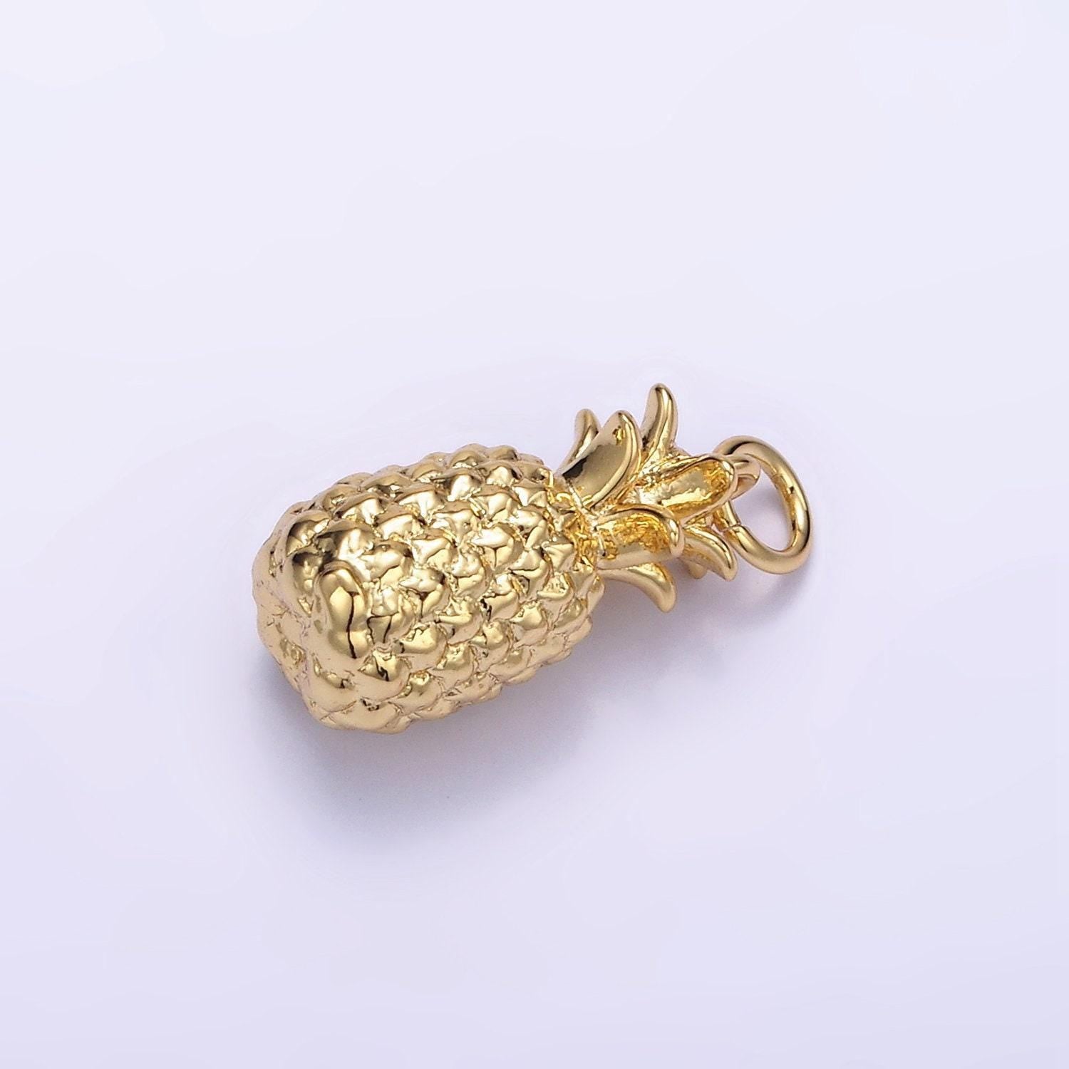 24k gold fille pineapple pendant charm dole fruit pendant for diy jewelry c822