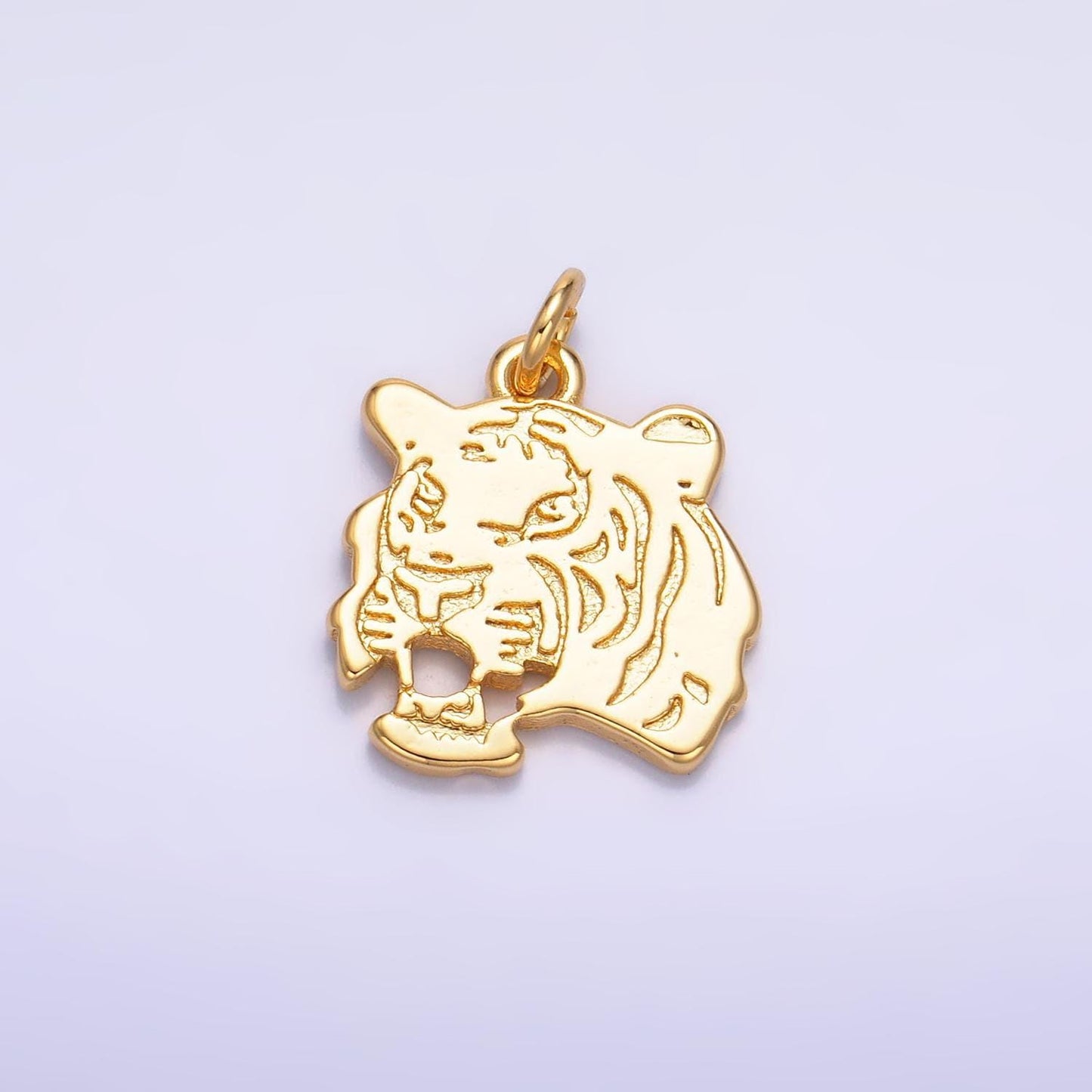 Dainty gold tiger charm for necklace bracelet earring king of the jungle jewelry making supply safari animal charm add on charm w233