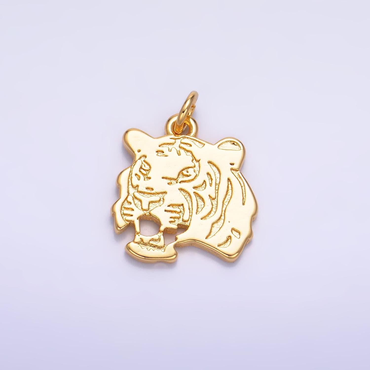 Dainty gold tiger charm for necklace bracelet earring king of the jungle jewelry making supply safari animal charm add on charm w233