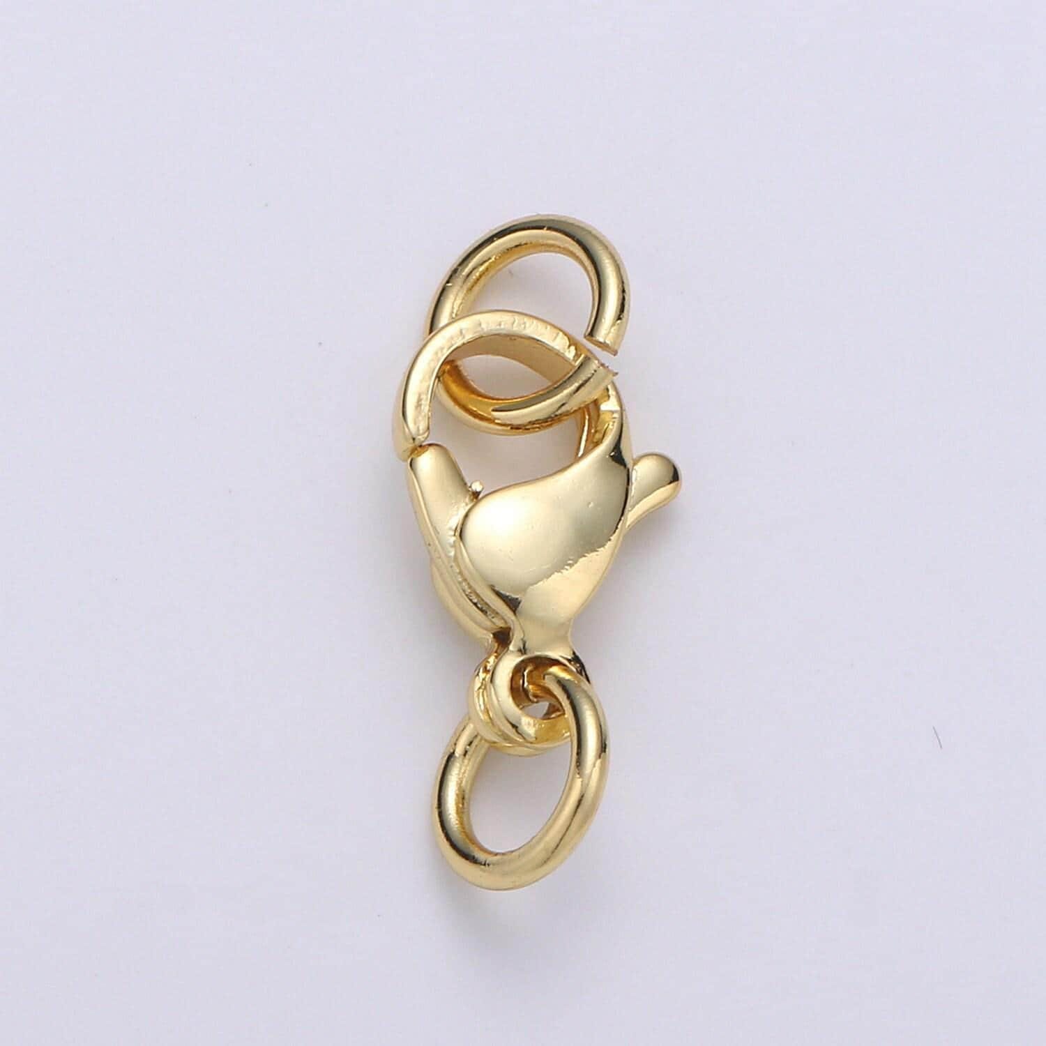Wholesale lobster clasp gold lobster claw with jump ring for jewelry making, 3 different size and quantities, supp-1065 - 1073