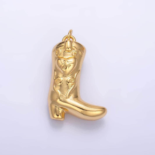 24k gold filled cowboy boot charm for bracelet necklace diy jewelry making supply western texas inspired w078