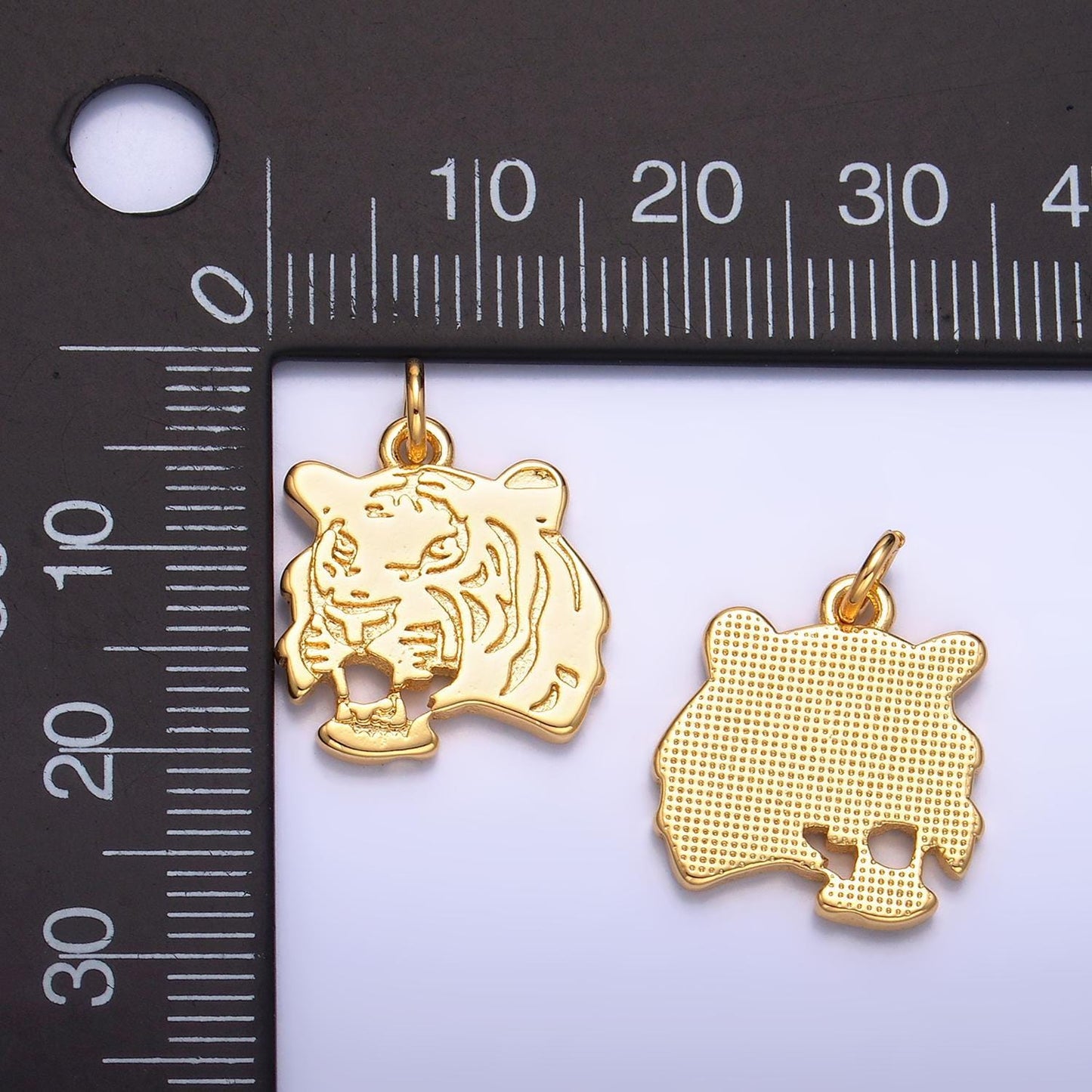 Dainty gold tiger charm for necklace bracelet earring king of the jungle jewelry making supply safari animal charm add on charm w233