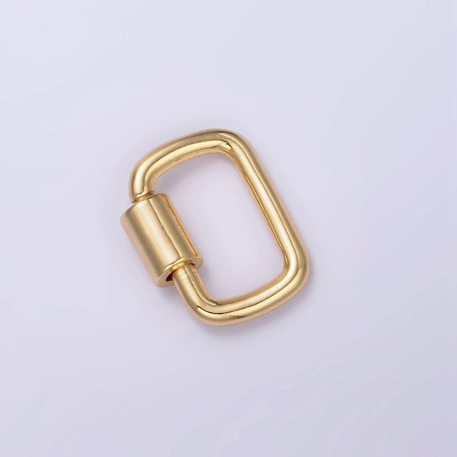 24k gold filled 14mm carabiner rectangular jewelry findings supply | z578