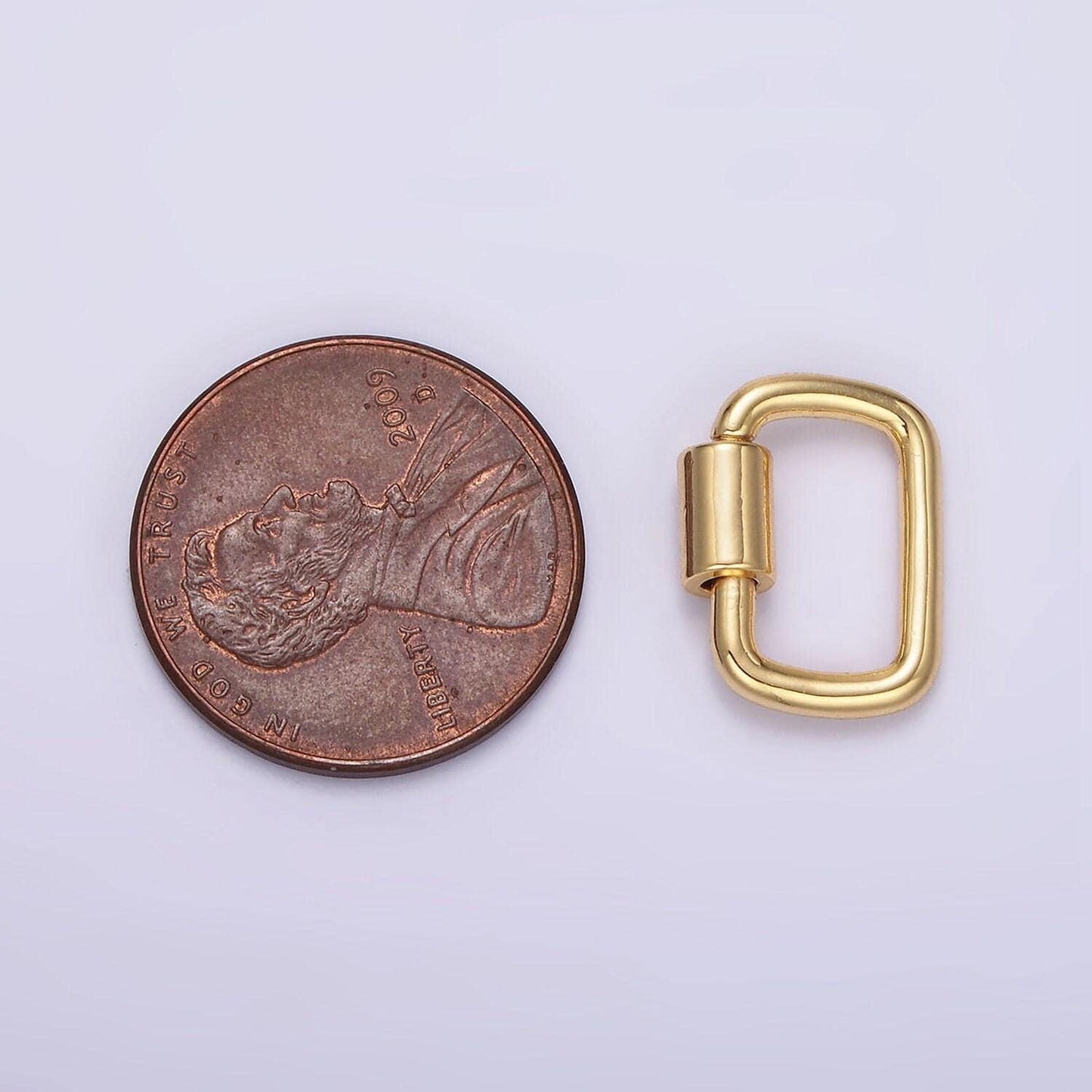 24k gold filled 14mm carabiner rectangular jewelry findings supply | z578