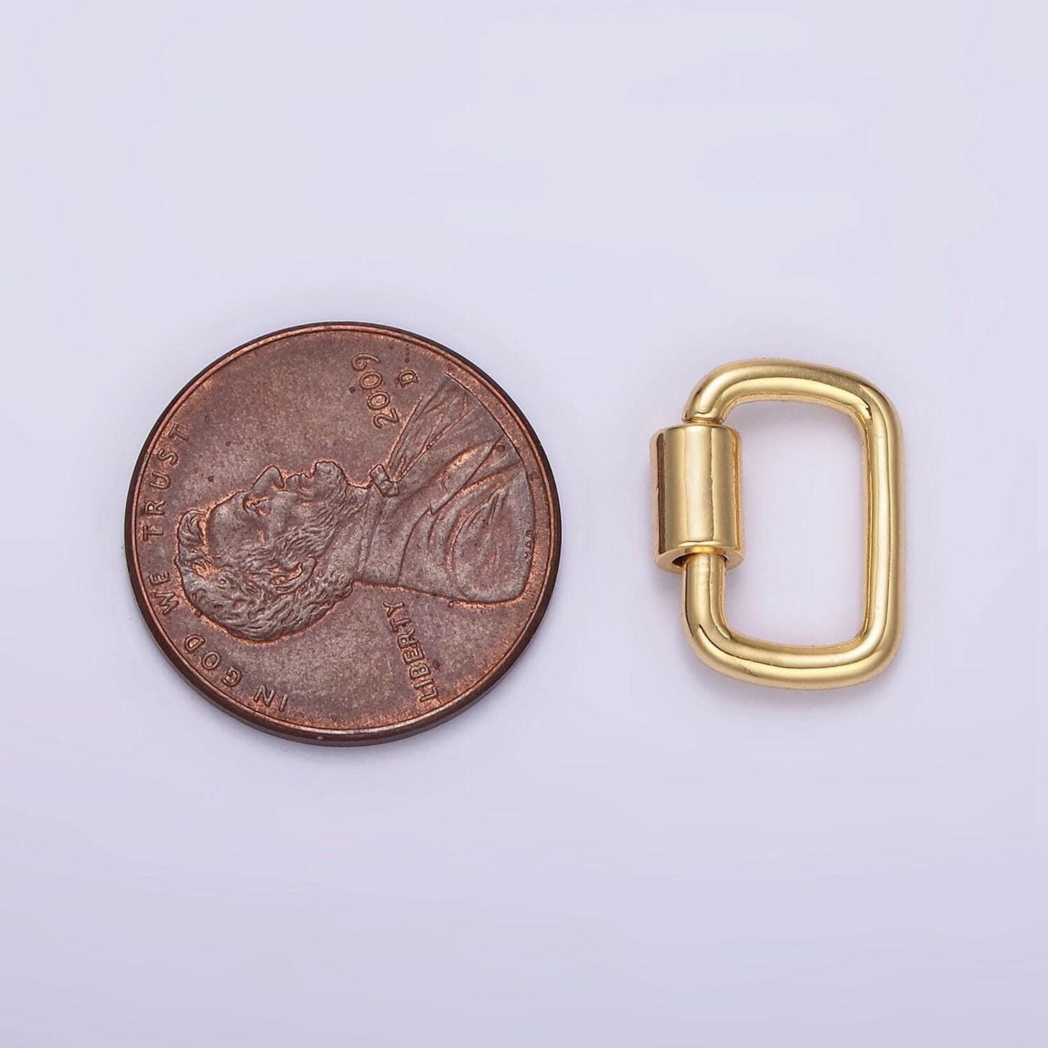24k gold filled 14mm carabiner rectangular jewelry findings supply | z578