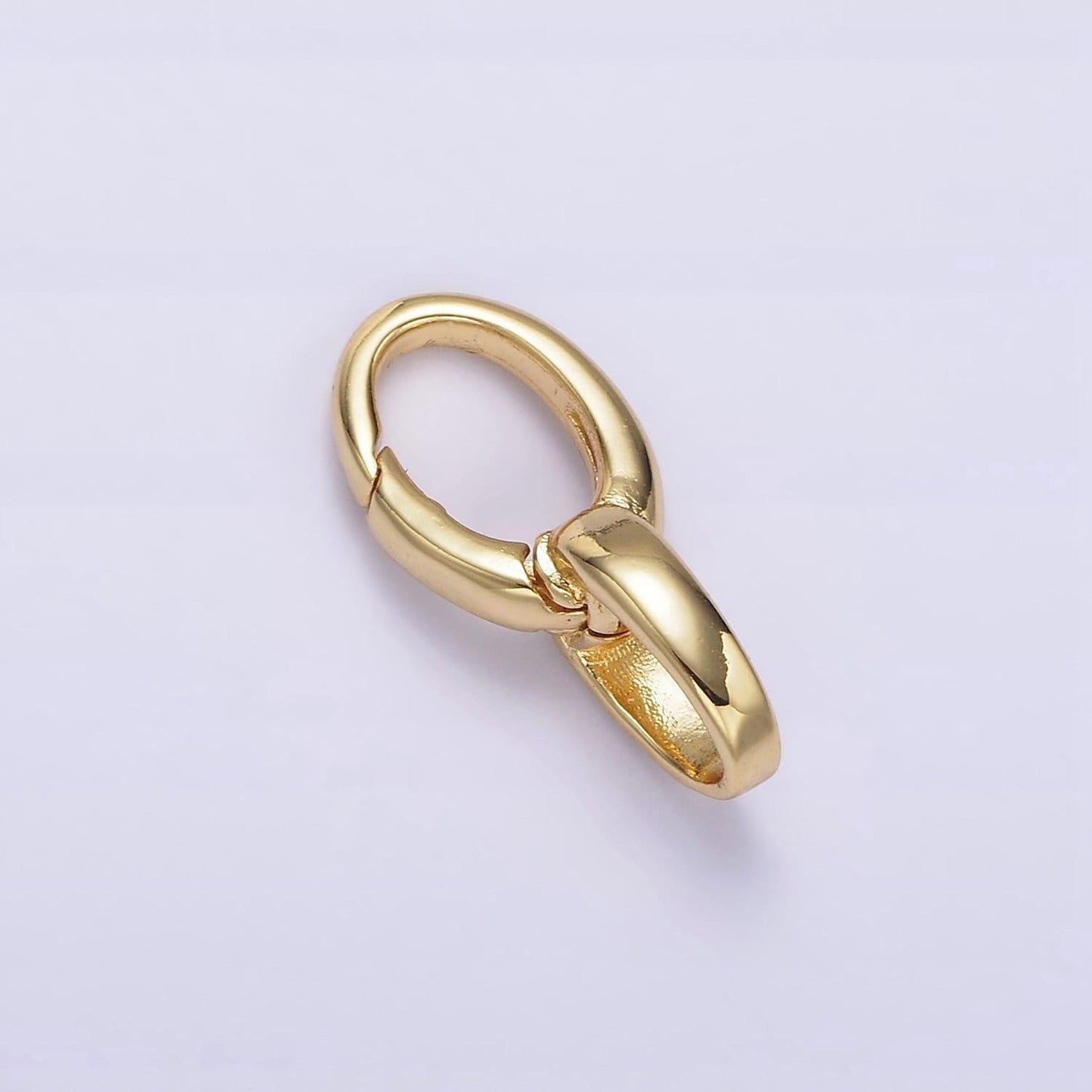 14k gold filled charm holder clasp double oval push spring gate jewelry making supply in gold & silver | z468 z469
