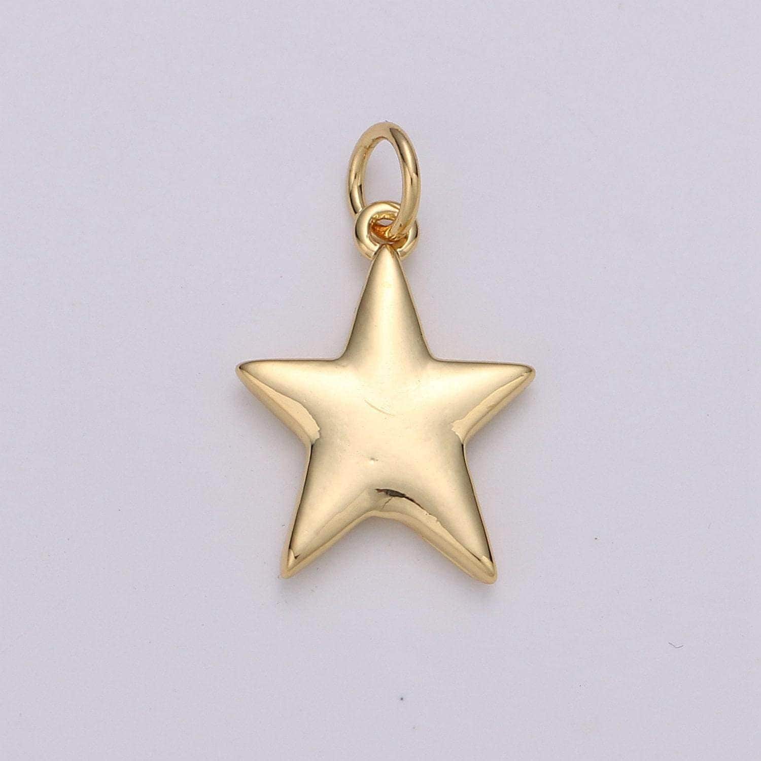 Gold mini star charms double sided charm for necklace earring bracelet jewelry making supply celestial jewelry