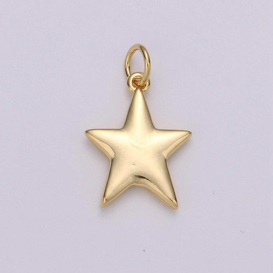 Gold mini star charms double sided charm for necklace earring bracelet jewelry making supply celestial jewelry