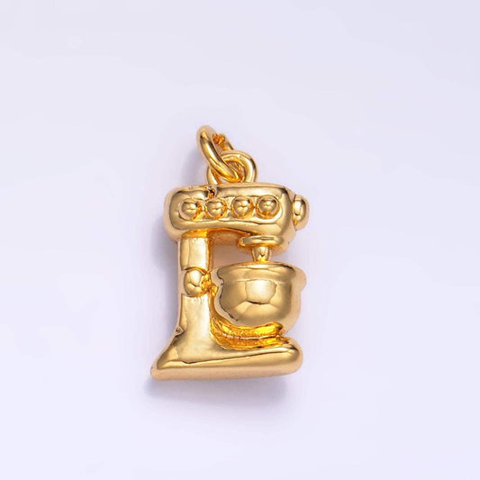 Mini gold mixer pendant 24k gold filled mixer charm kitchen charm diy bracelet necklace jewelry making findings supply w223