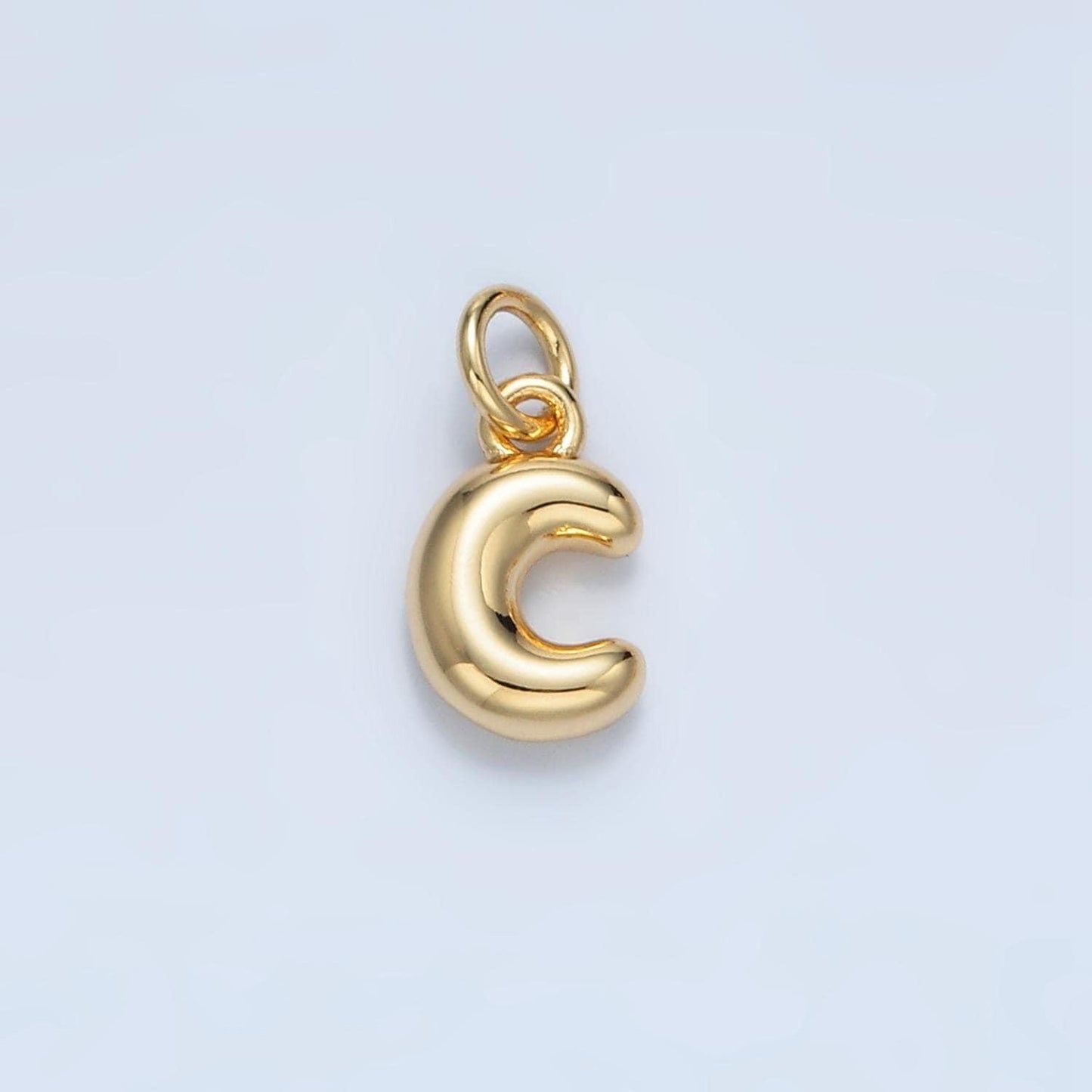 Small gold filled alphabet balloon initial charm puffy letter charm necklace bubble font style trend fashion jewelry necklace bracelet a1591