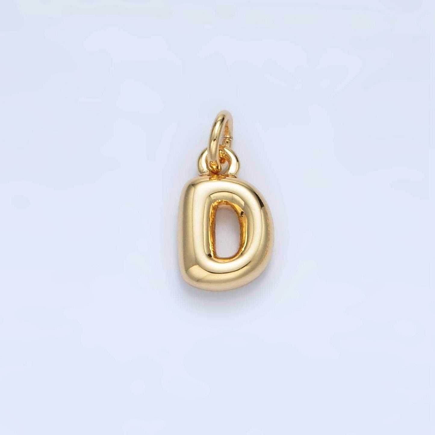 Small gold filled alphabet balloon initial charm puffy letter charm necklace bubble font style trend fashion jewelry necklace bracelet a1591