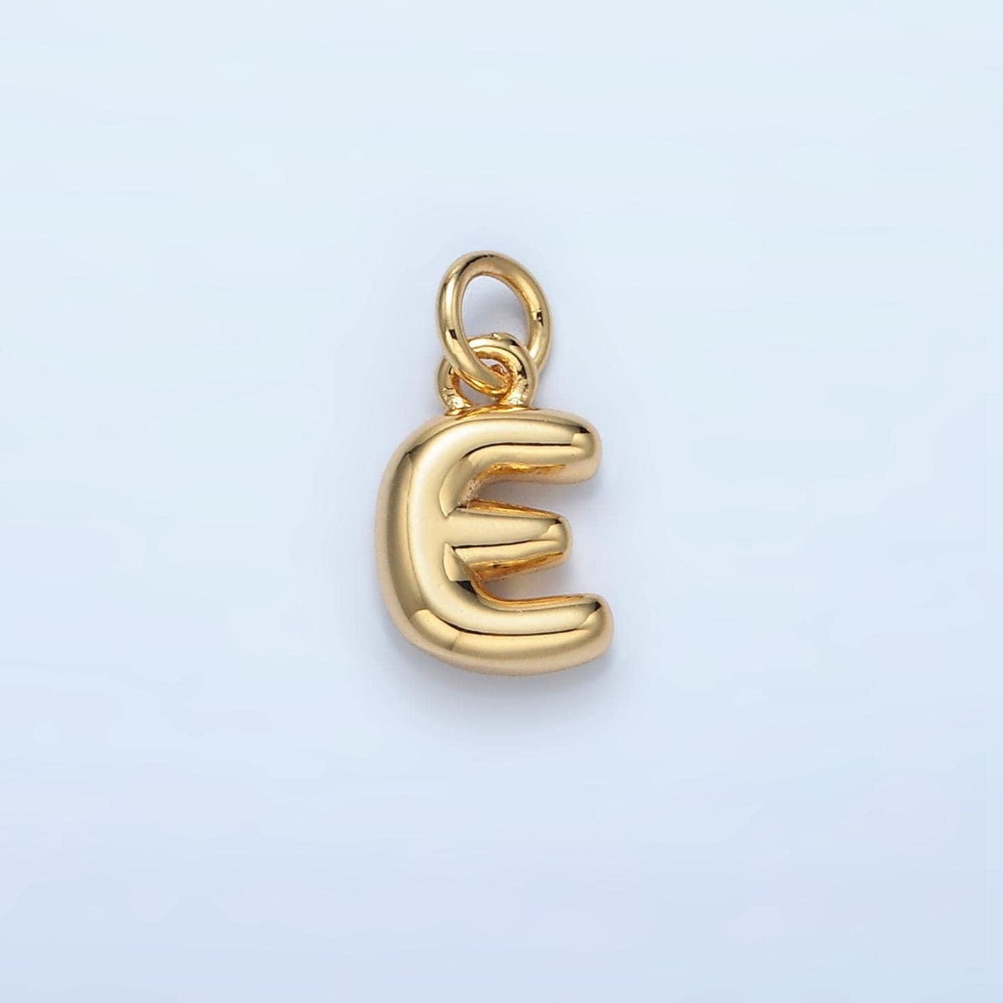 Small gold filled alphabet balloon initial charm puffy letter charm necklace bubble font style trend fashion jewelry necklace bracelet a1591