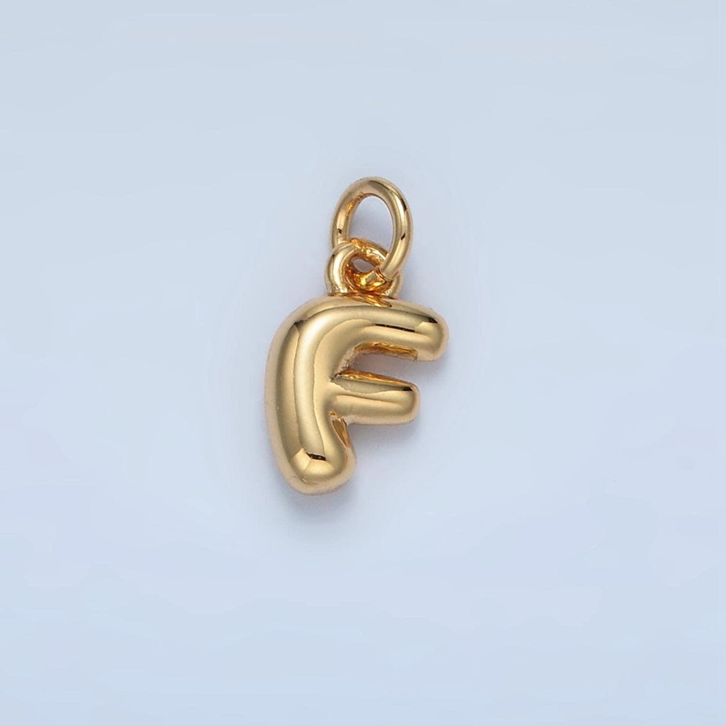 Small gold filled alphabet balloon initial charm puffy letter charm necklace bubble font style trend fashion jewelry necklace bracelet a1591
