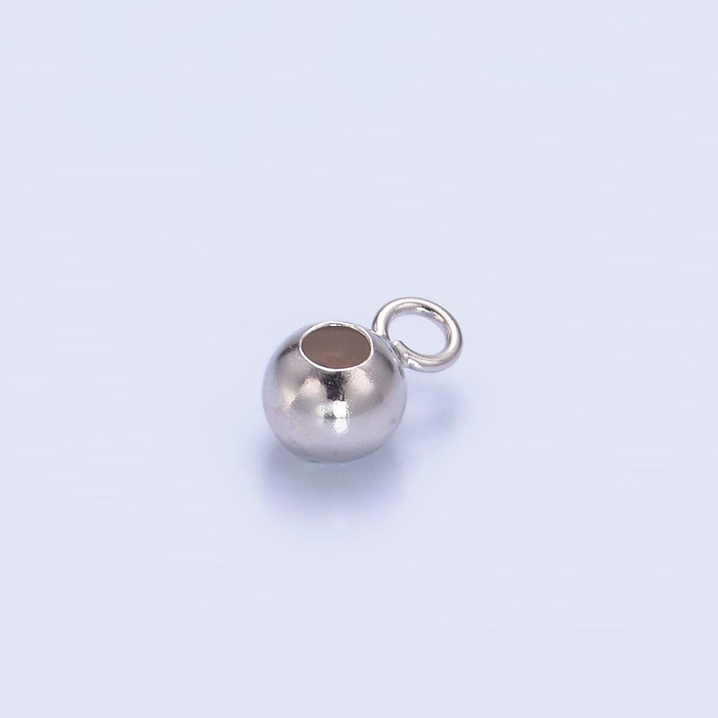 Sterling Silver Bead Spacer with Closed Link for Charm Holder Round Bead Spacer for Charm Bracelet Component SL-576