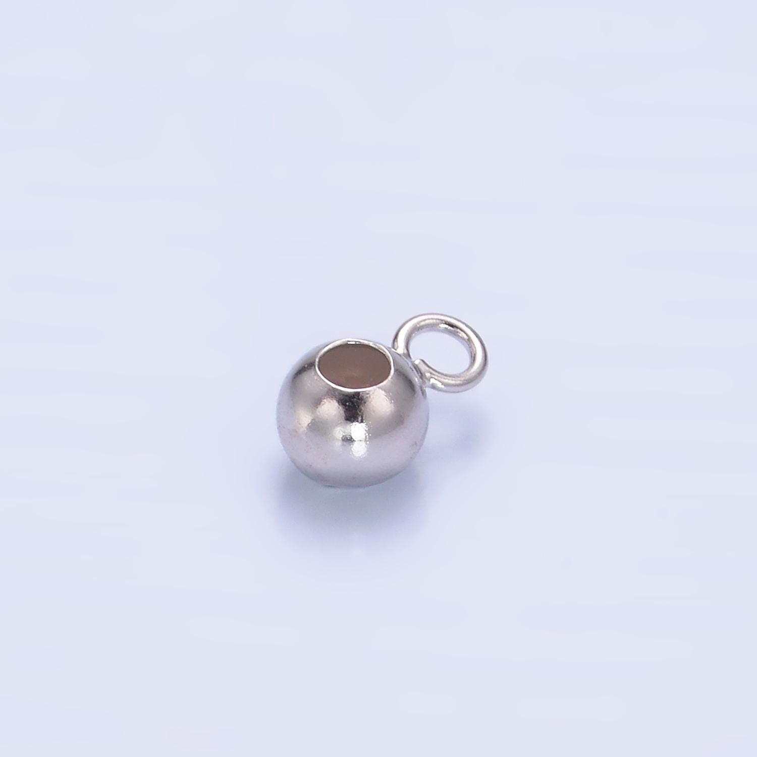 Sterling Silver Bead Spacer with Closed Link for Charm Holder Round Bead Spacer for Charm Bracelet Component SL-576