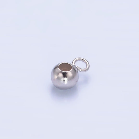 Sterling Silver Bead Spacer with Closed Link for Charm Holder Round Bead Spacer for Charm Bracelet Component SL-576