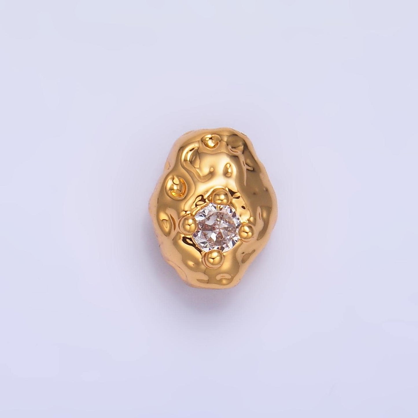 Mini Rustic Oval Gold Filled Bead For Necklace Oval Spacer Beads, Gold Abstract Bead Charms, Jewelry Supply Bracelet Component B180