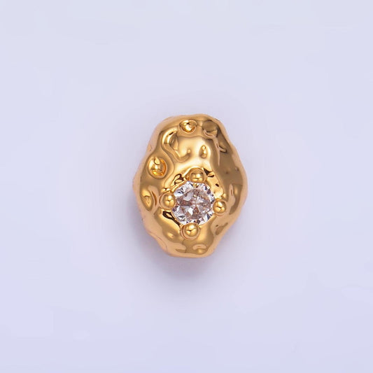 Mini Rustic Oval Gold Filled Bead For Necklace Oval Spacer Beads, Gold Abstract Bead Charms, Jewelry Supply Bracelet Component B180