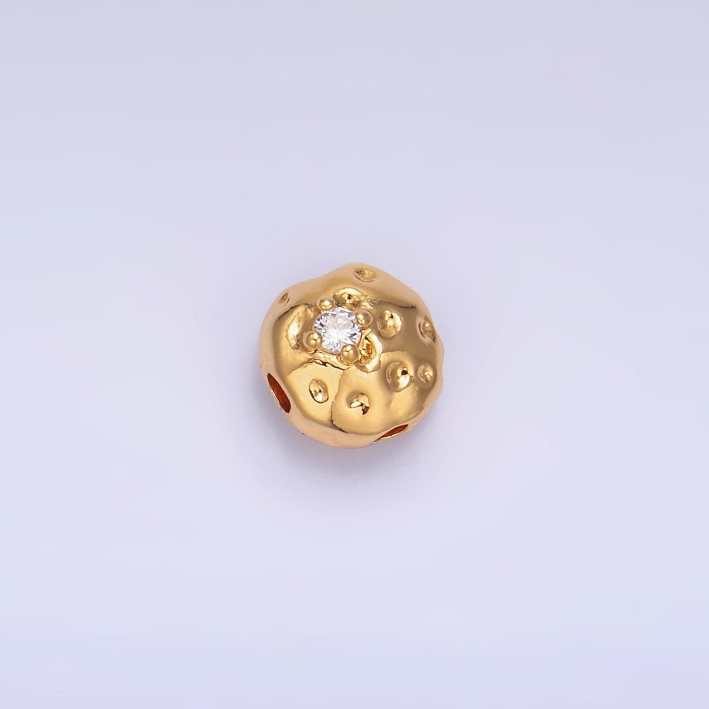 Mini Rustic Round Gold Filled Bead For Necklace Circle Spacer Beads, Gold Abstract Bead Charms, Jewelry Supply Bracelet Component B178
