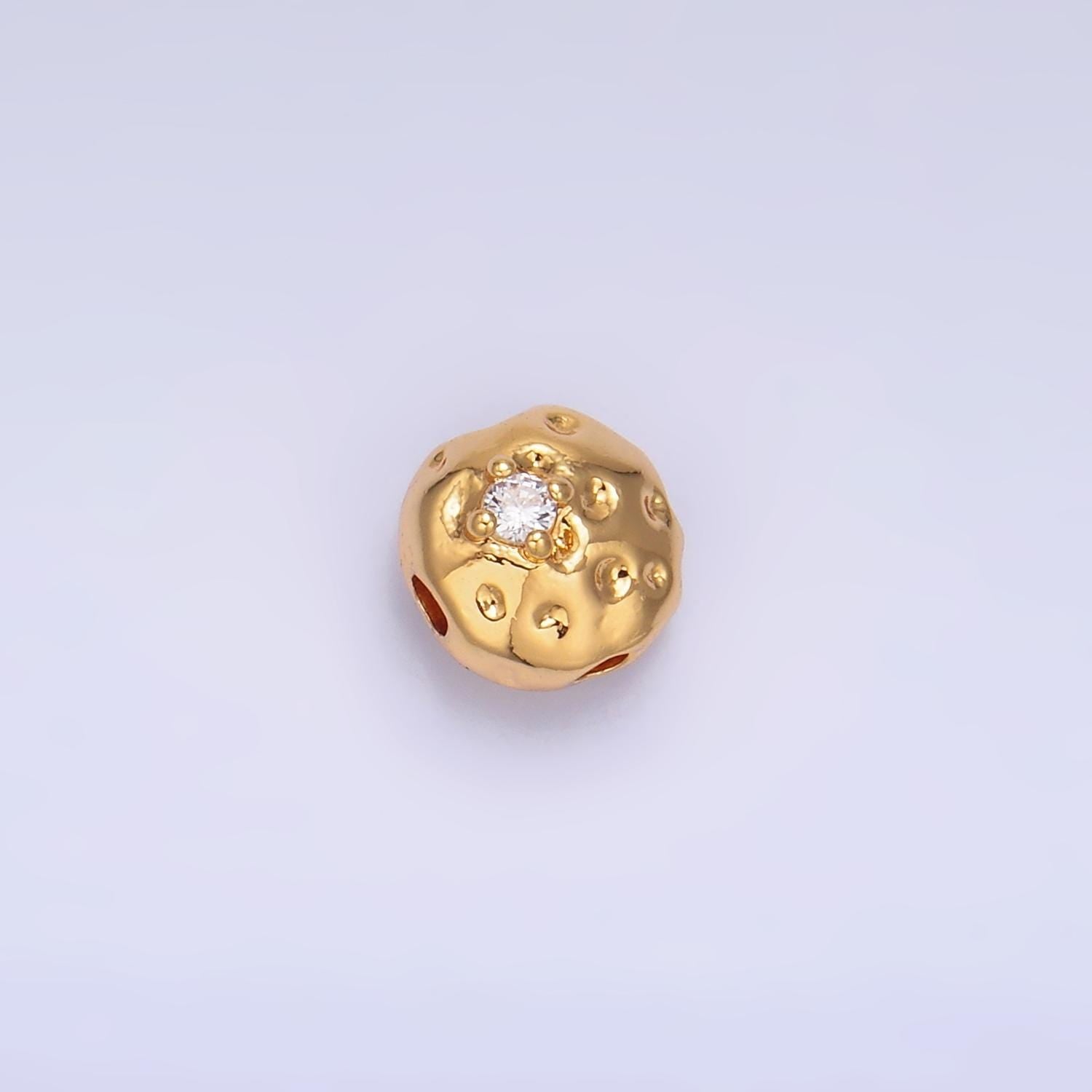 Mini Rustic Round Gold Filled Bead For Necklace Circle Spacer Beads, Gold Abstract Bead Charms, Jewelry Supply Bracelet Component B178