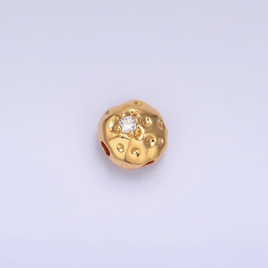Mini Rustic Round Gold Filled Bead For Necklace Circle Spacer Beads, Gold Abstract Bead Charms, Jewelry Supply Bracelet Component B178