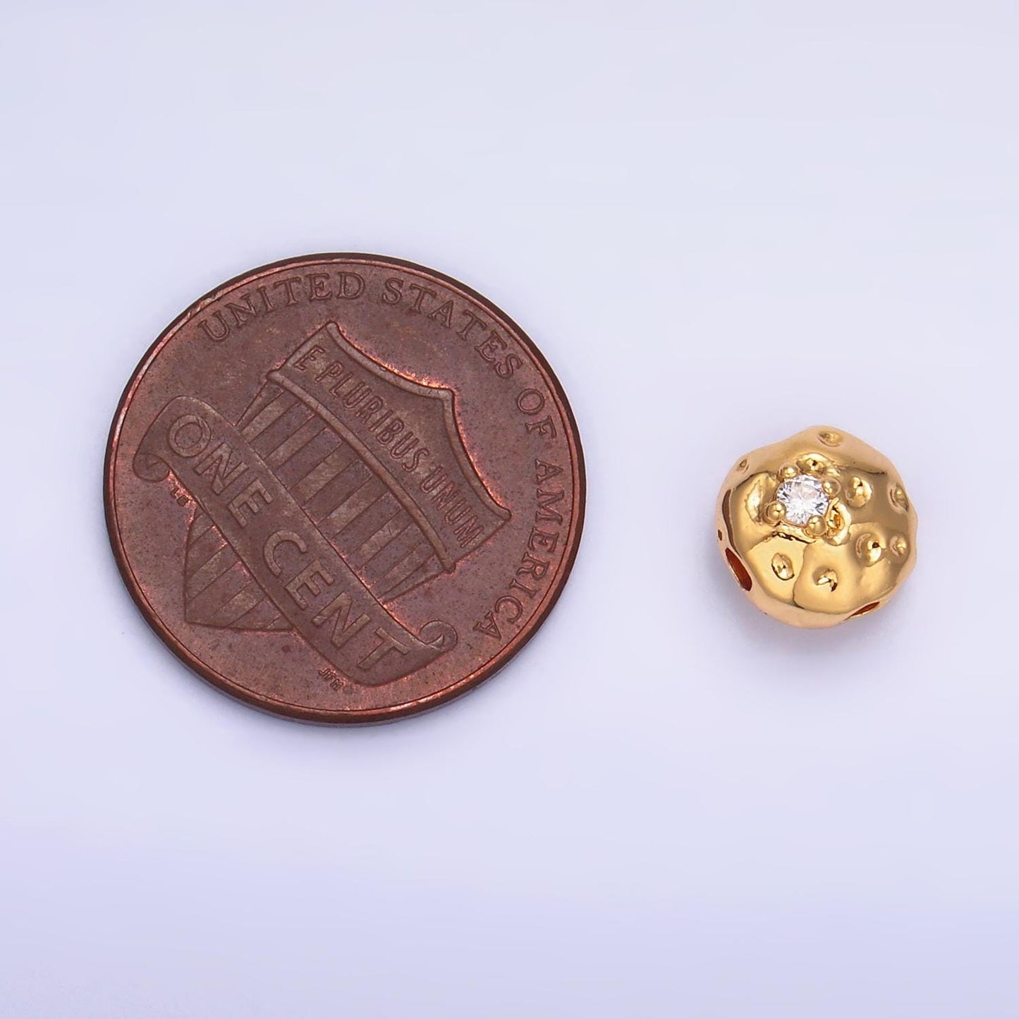Mini Rustic Round Gold Filled Bead For Necklace Circle Spacer Beads, Gold Abstract Bead Charms, Jewelry Supply Bracelet Component B178