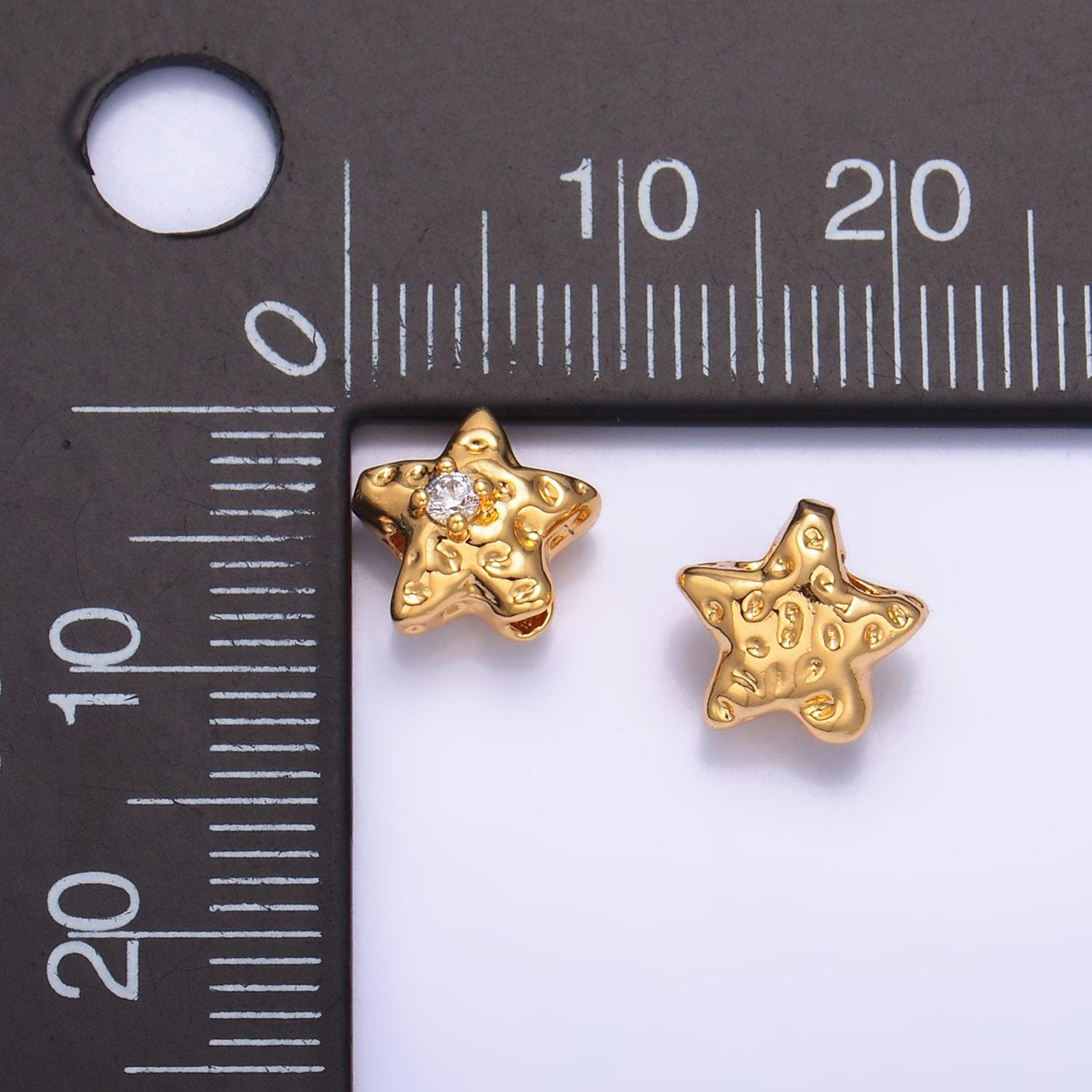 Mini Rustic Star Gold Filled Bead For Necklace Star Spacer Beads, Gold Abstract Bead Charms, Jewelry Supply Bracelet Component B171