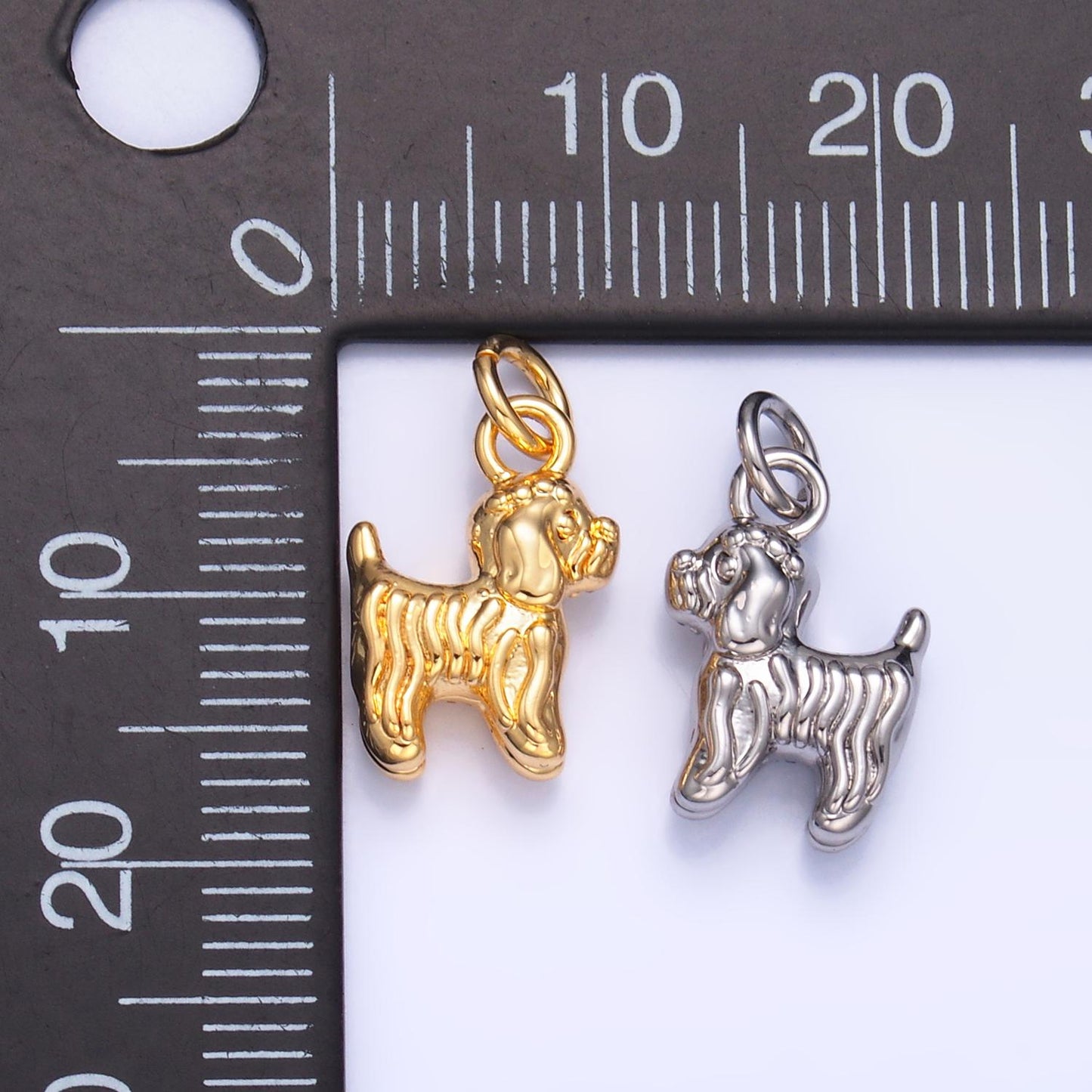 14K Gold Filled 14mm Cute Dog Pet Animal Add-On Charm | W239