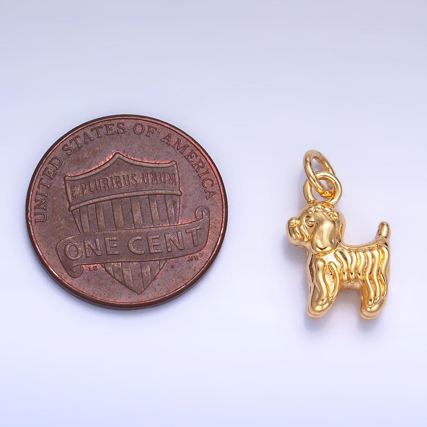 14K Gold Filled 14mm Cute Dog Pet Animal Add-On Charm | W239