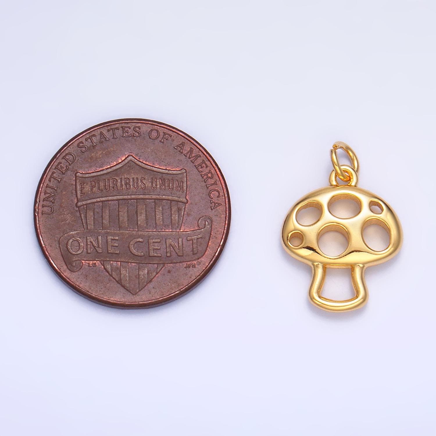 Open Gold Mushroom Pendant, 24k Gold Filled Mushroom Pendant Tiny Mushroom Pendant, Magic Mushroom Charm for Bracelet Necklace Earring W240