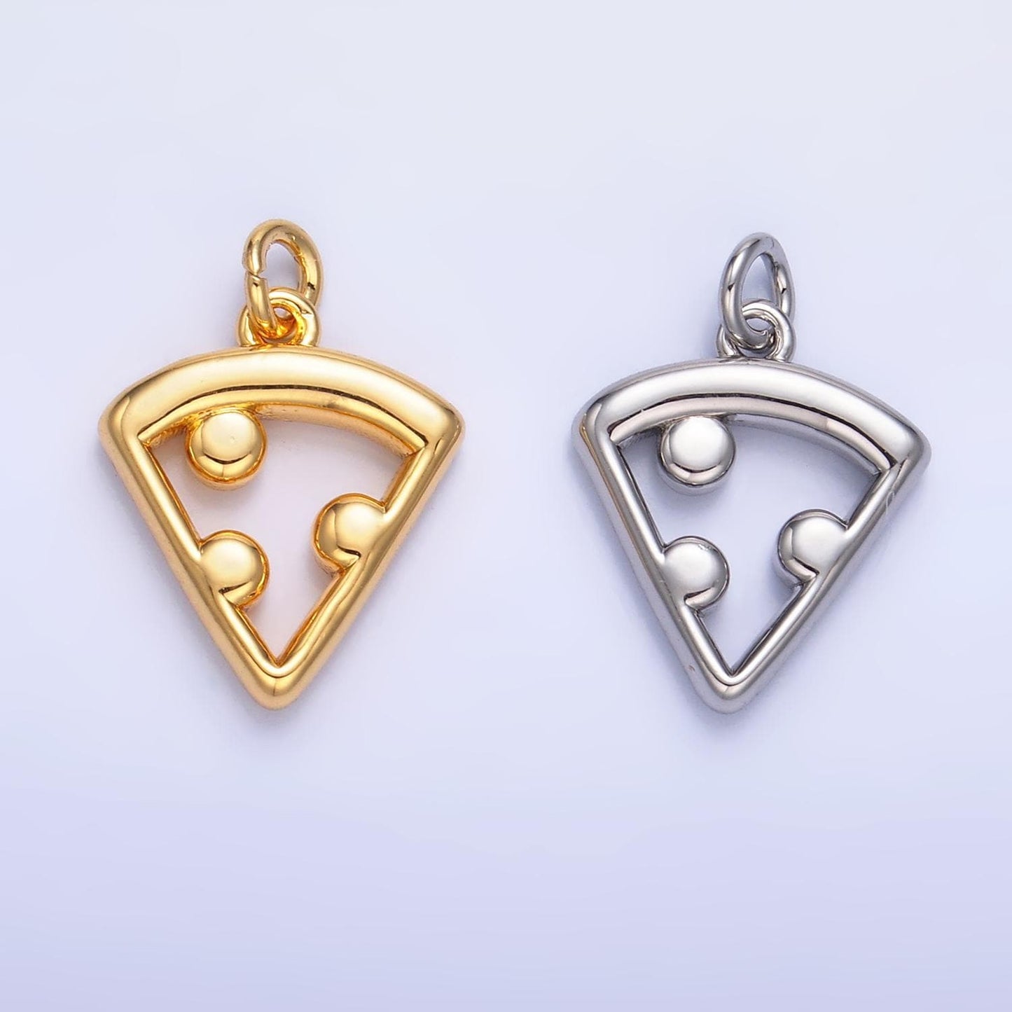 Mini Gold Filled Pizza Charm Open Peperoni Pizza Pendant for Bracelet Necklace Earring Component Jewelry Making Supply W219