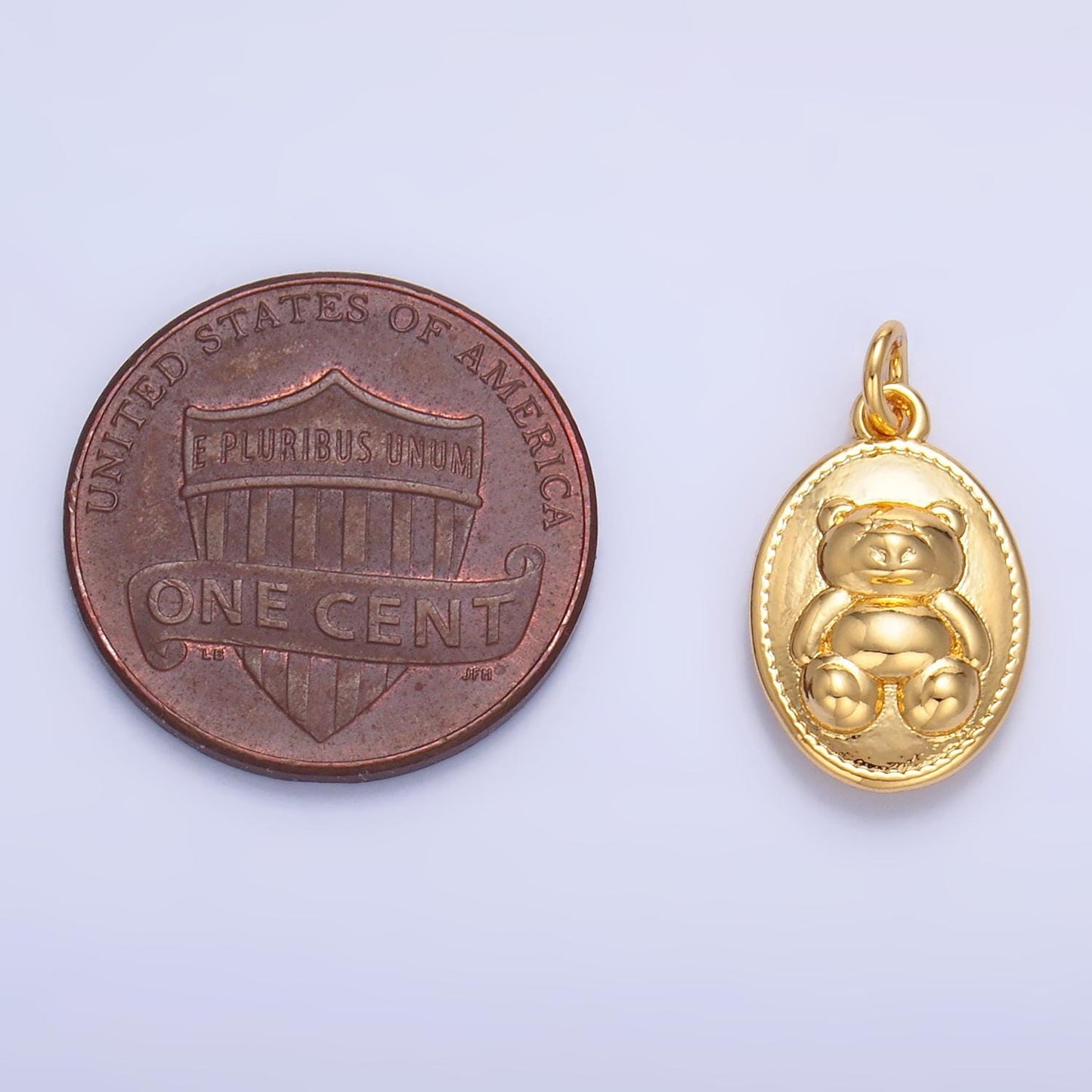 24K Gold Filled Teddy Bear Pendant Kids Stuff Animal Add-On Charm in Gold for Bracelet Necklace Charm Bar Supply | W217