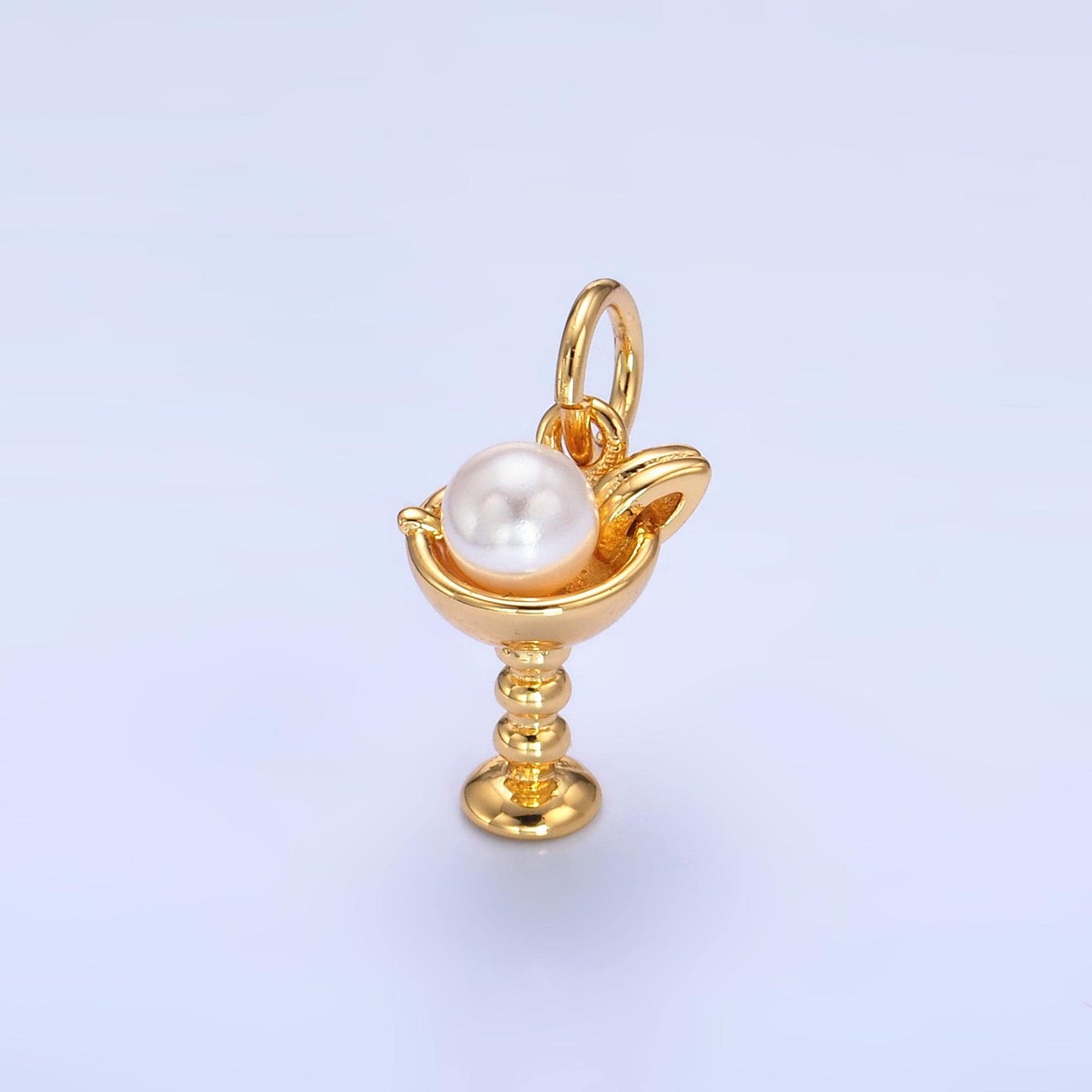 Dainty Pearl Ice Cream Charm White Pearl Gelato Charm Mini Foodie Charm Inspired for Bracelet Necklace Earring Bag Charm Supply W428