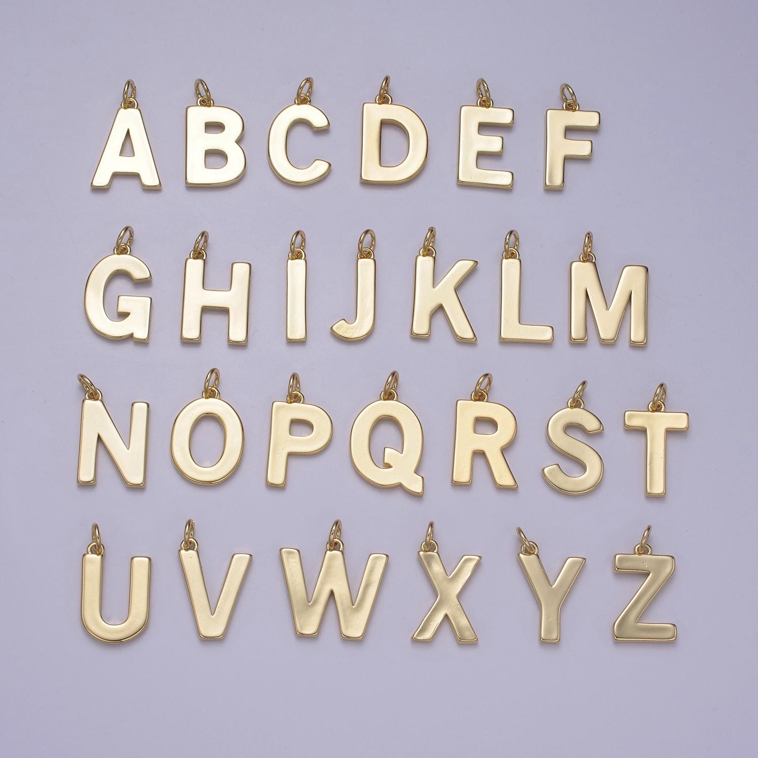 14k gold filled minimalist font initial letters pendant charm wholesale jewelry supply personalized alphabet name findings "big"