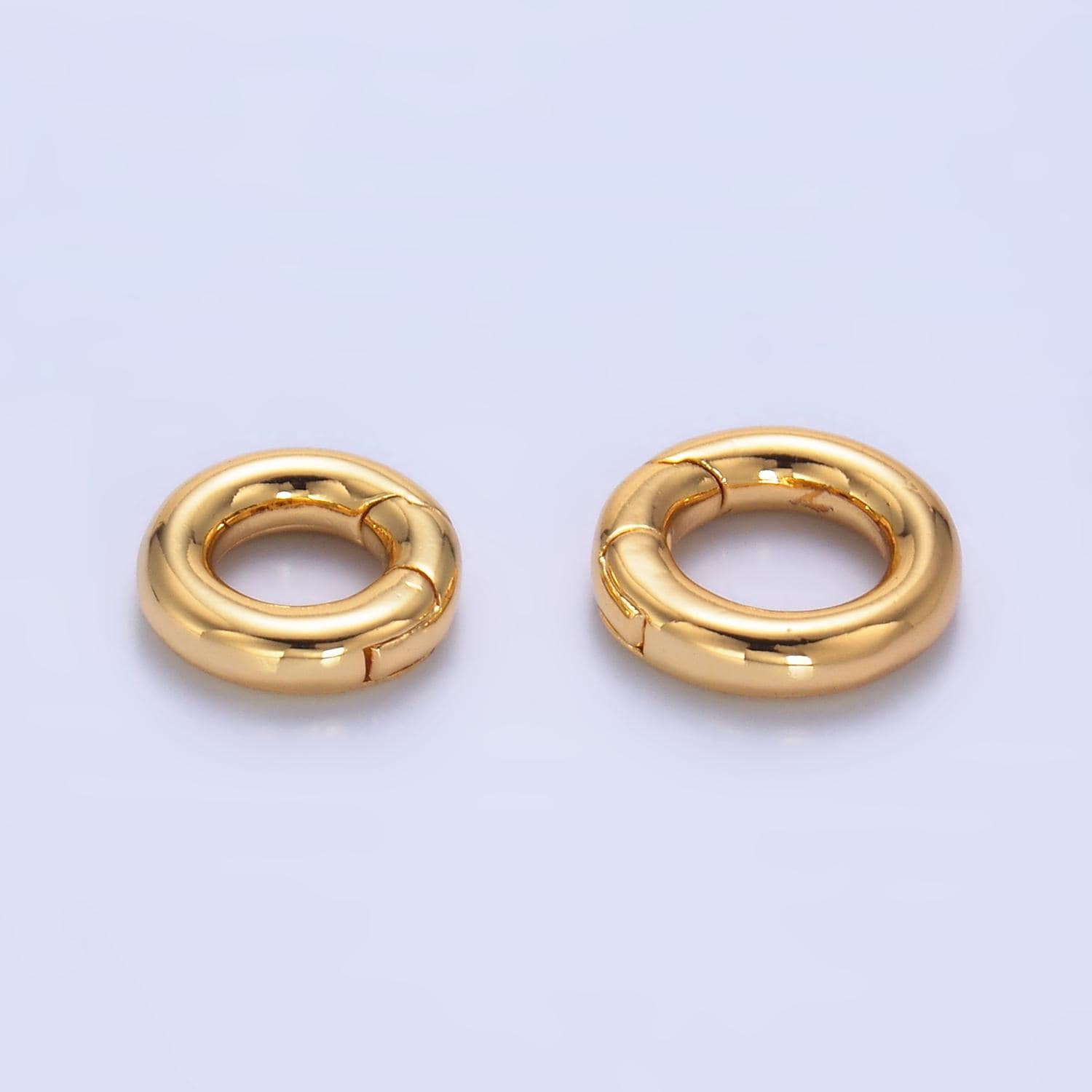 Dainty Gold Spring Gate Ring, Push Gate ring 10, 12mm Round Circle Ring Charm Holder Gold Clasp for Jewelry Clasp Z-A1041