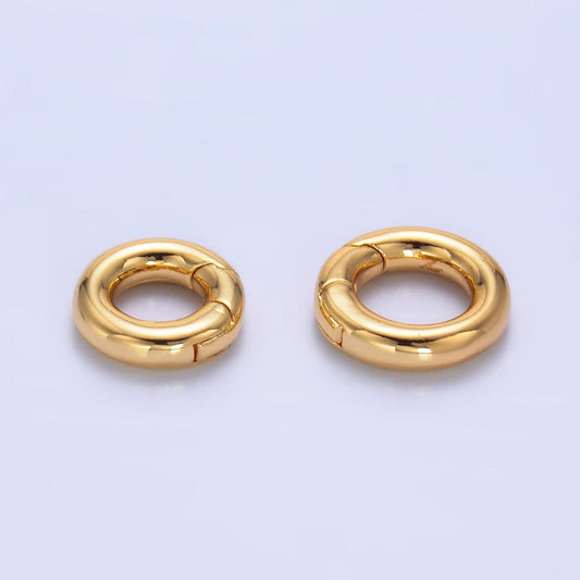 Dainty Gold Spring Gate Ring, Push Gate ring 10, 12mm Round Circle Ring Charm Holder Gold Clasp for Jewelry Clasp Z-A1041