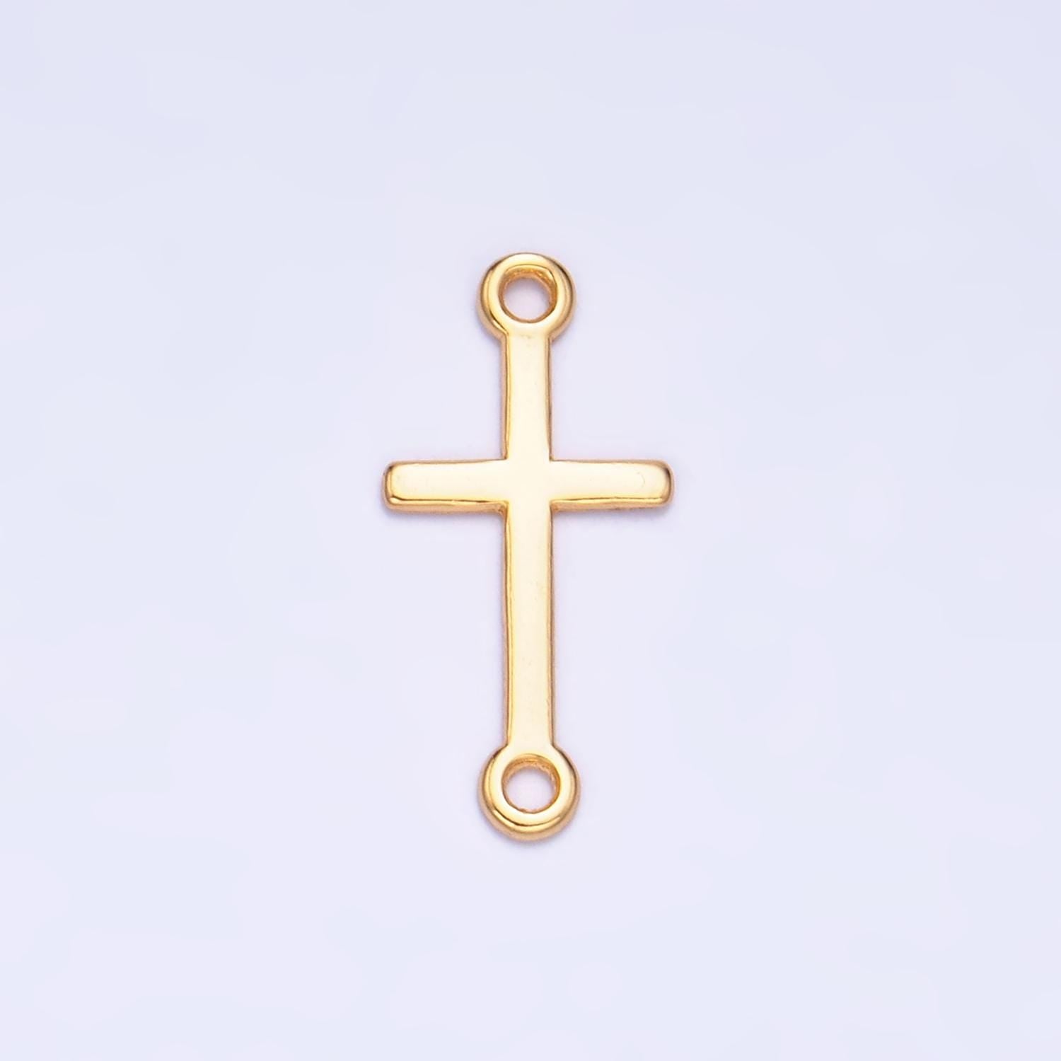 Dainty Sideway Cross Charm s925 Sterling Silver Cross Charm Connector Gold Vermeil Link Connector for Religious Faith Bracelet SL589