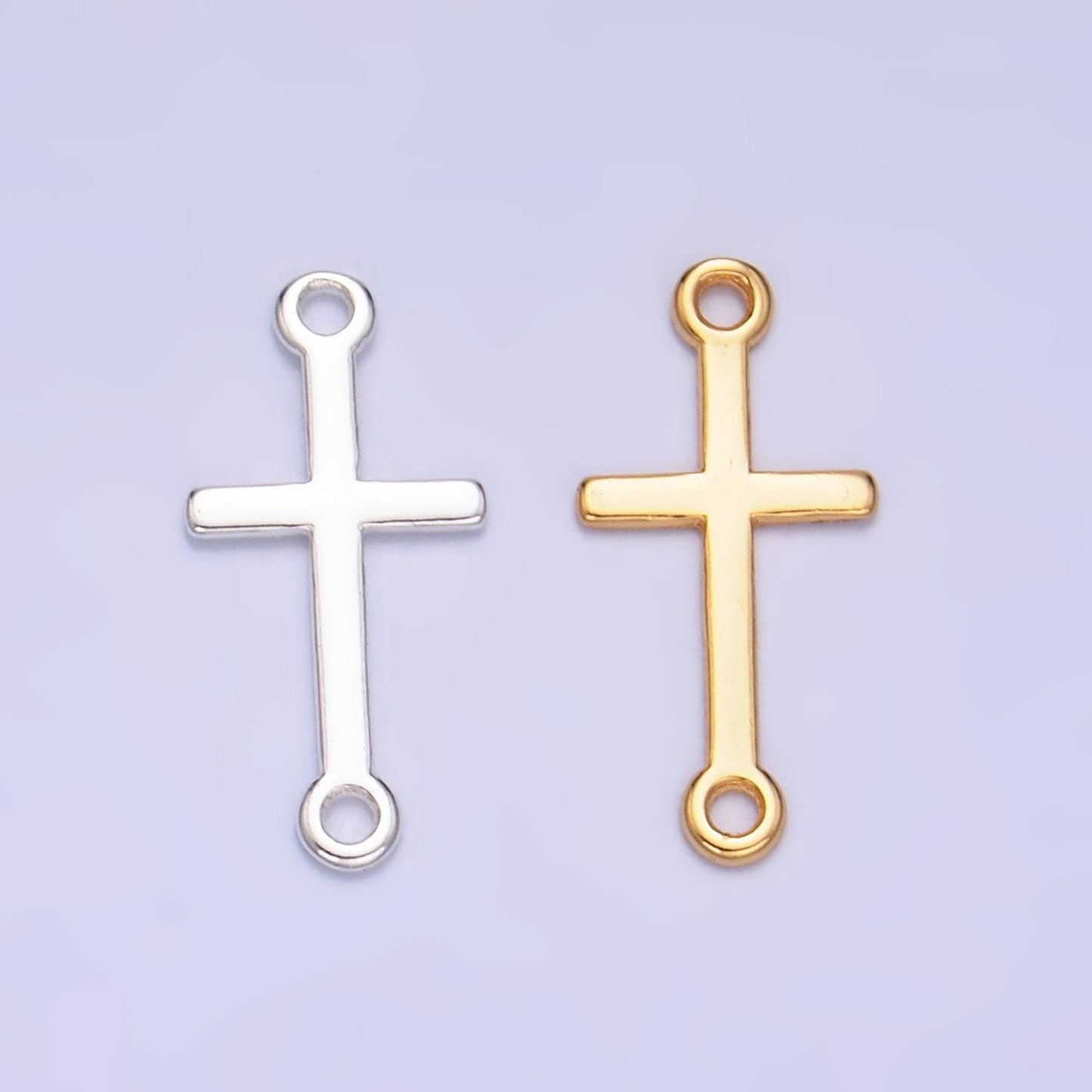 Dainty Sideway Cross Charm s925 Sterling Silver Cross Charm Connector Gold Vermeil Link Connector for Religious Faith Bracelet SL589