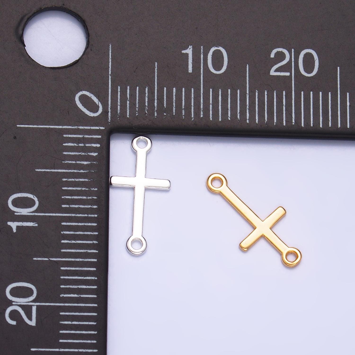 Dainty Sideway Cross Charm s925 Sterling Silver Cross Charm Connector Gold Vermeil Link Connector for Religious Faith Bracelet SL589