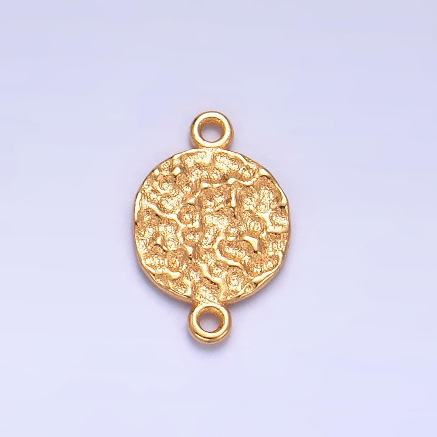 Sterling Silver S925 Mini Moon Charm Connector Gold Vermeil Dainty Round Rustic Moon Link Connector for bracelet | SL-565
