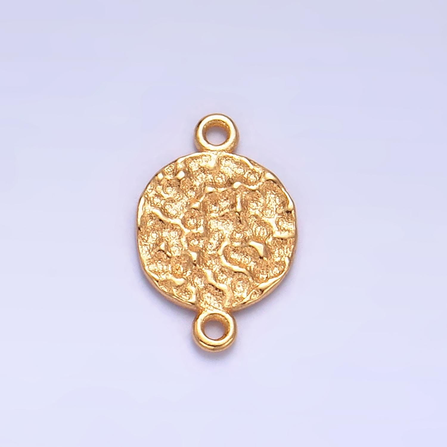 Sterling Silver S925 Mini Moon Charm Connector Gold Vermeil Dainty Round Rustic Moon Link Connector for bracelet | SL-565