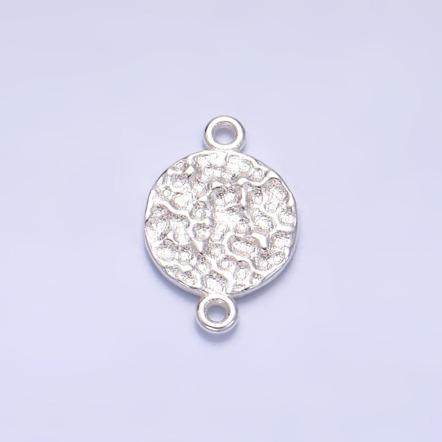 Sterling Silver S925 Mini Moon Charm Connector Gold Vermeil Dainty Round Rustic Moon Link Connector for bracelet | SL-565