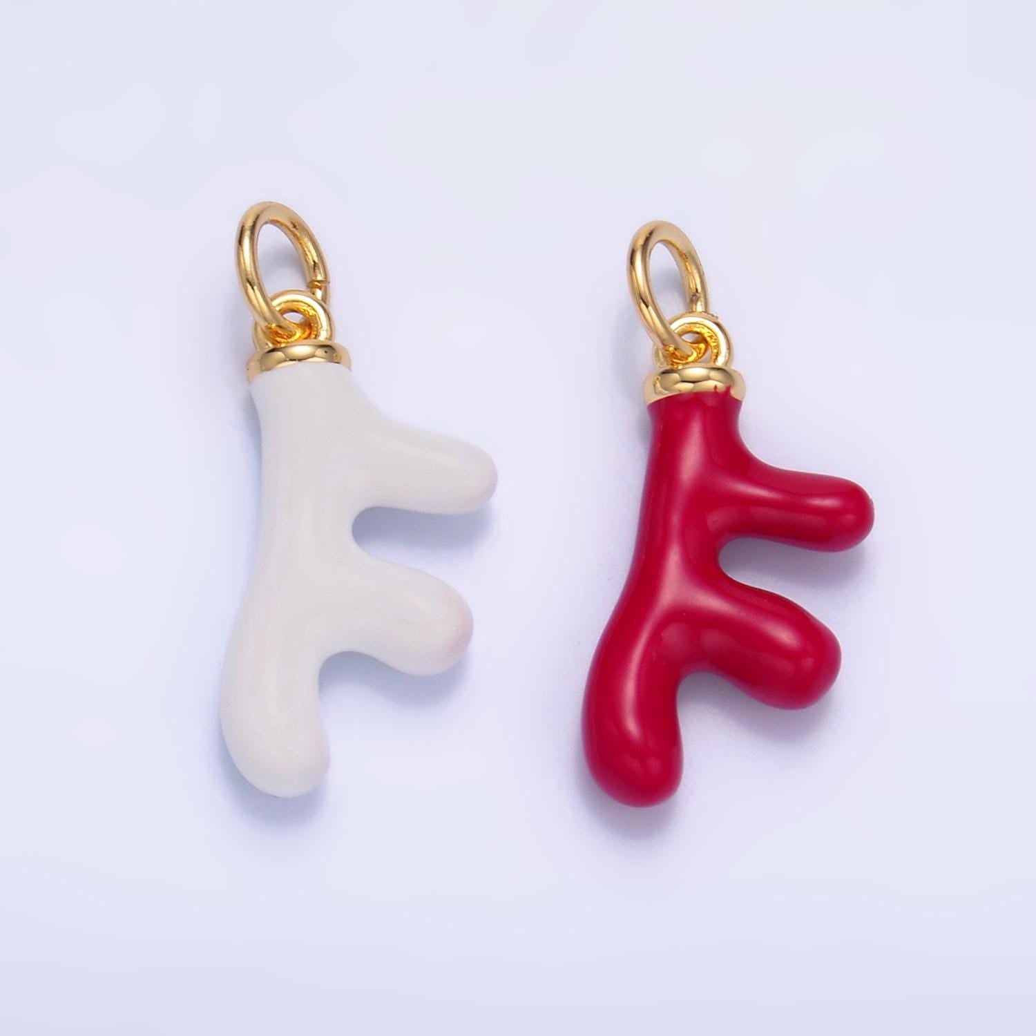 Red Coral Charms, 24k Gold Filled Coral Charm White Coral Pendant, Craft Supplies, Jewelry Making, Charm Gift for Her W324