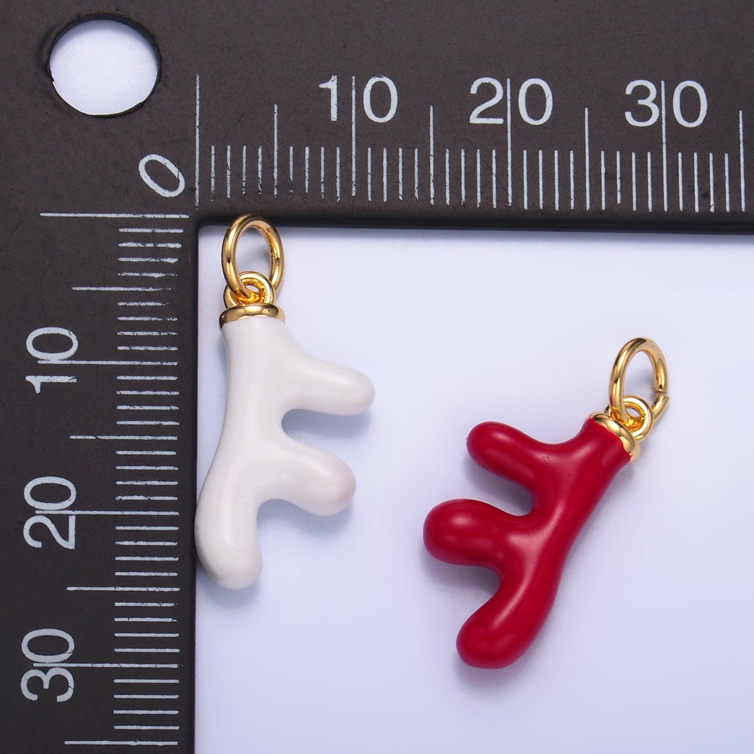 Red Coral Charms, 24k Gold Filled Coral Charm White Coral Pendant, Craft Supplies, Jewelry Making, Charm Gift for Her W324