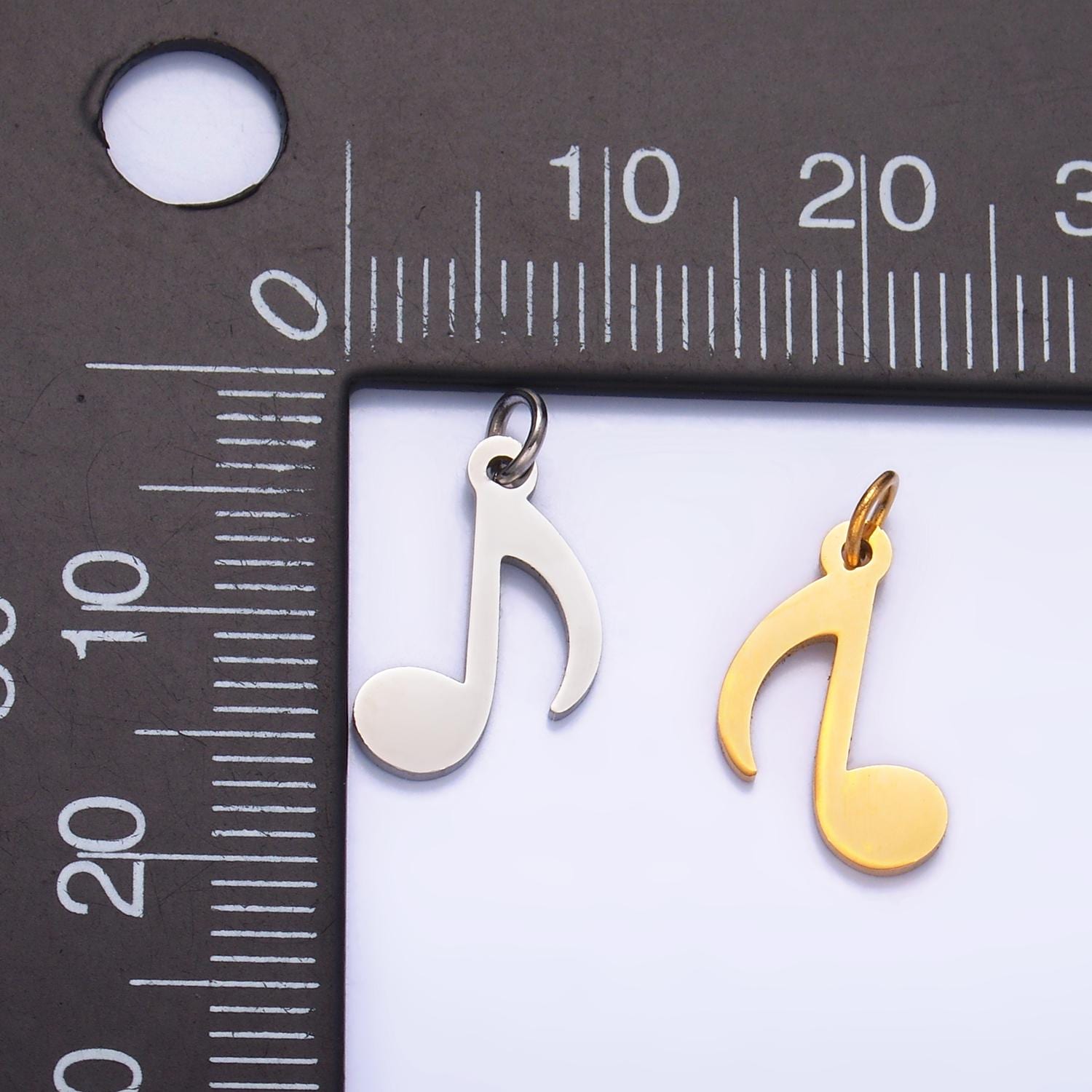 Gold Stainless Steel Dainty Music Note Pendant, Musical Note Charm Music Lovers Gift Jewelry Making Supply Necklace Bracelet P1364