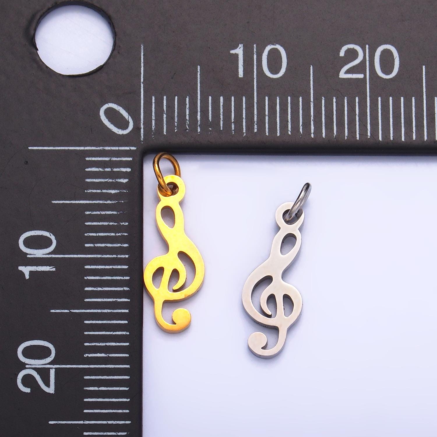 Gold Stainless Steel Dainty Music G Clef Pendant, Musical Note Charm Music Lovers Gift Jewelry Making Supply Necklace Bracelet P1272