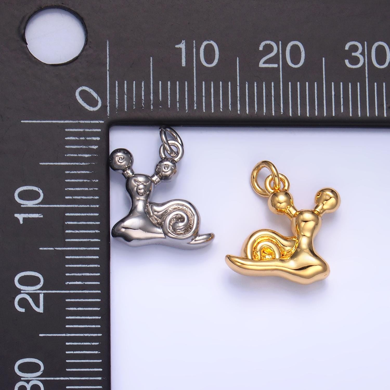 Mini 24K Gold Filled Snail Charm Garden Animal Charm for Bracelet Necklace Earring Component | W36
